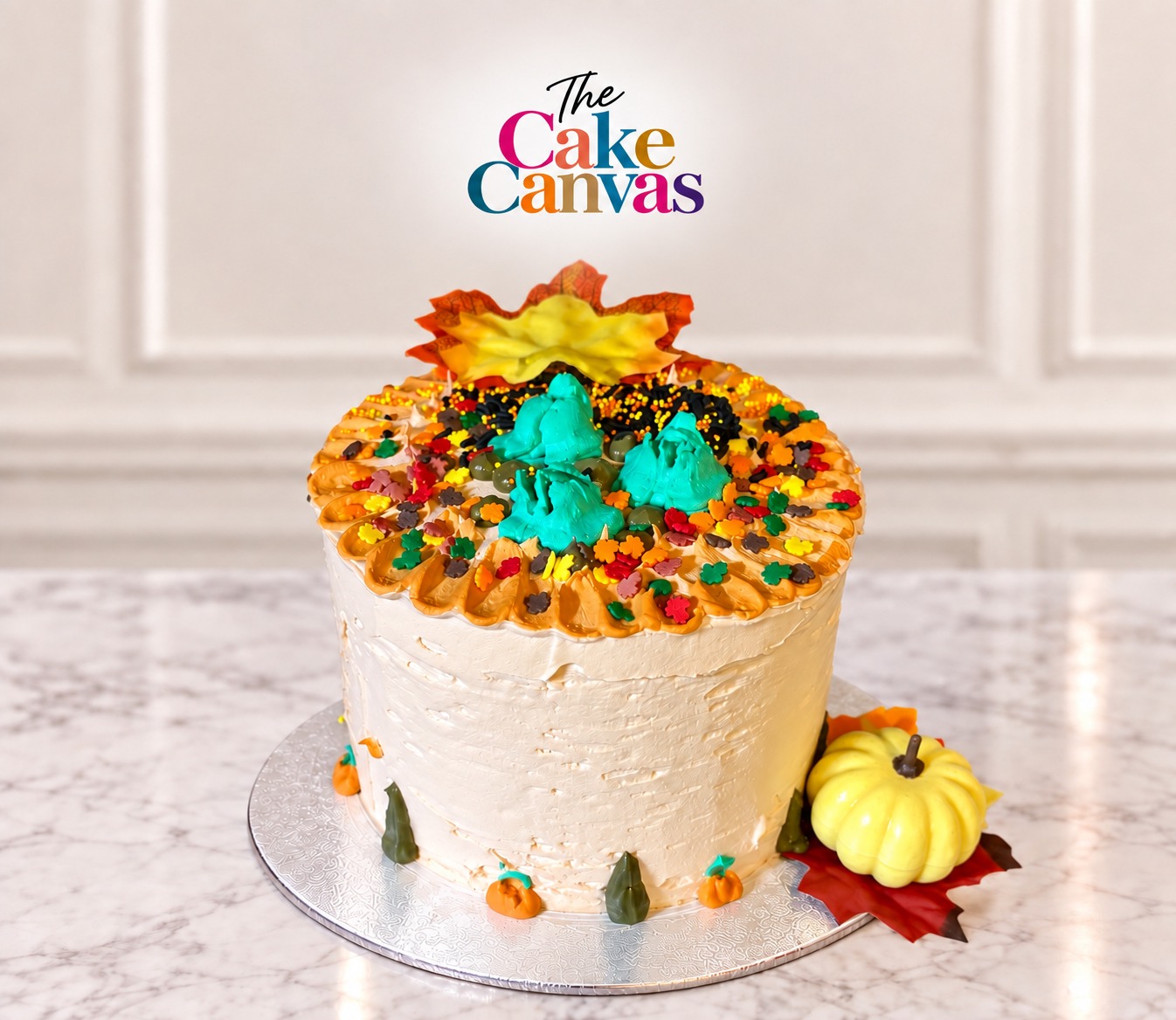 Colorful fall cake by The Cake Canvas