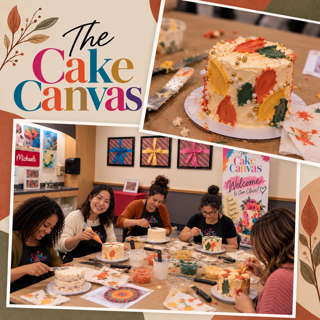 The Cake Canvas cake decorating class at Michaels