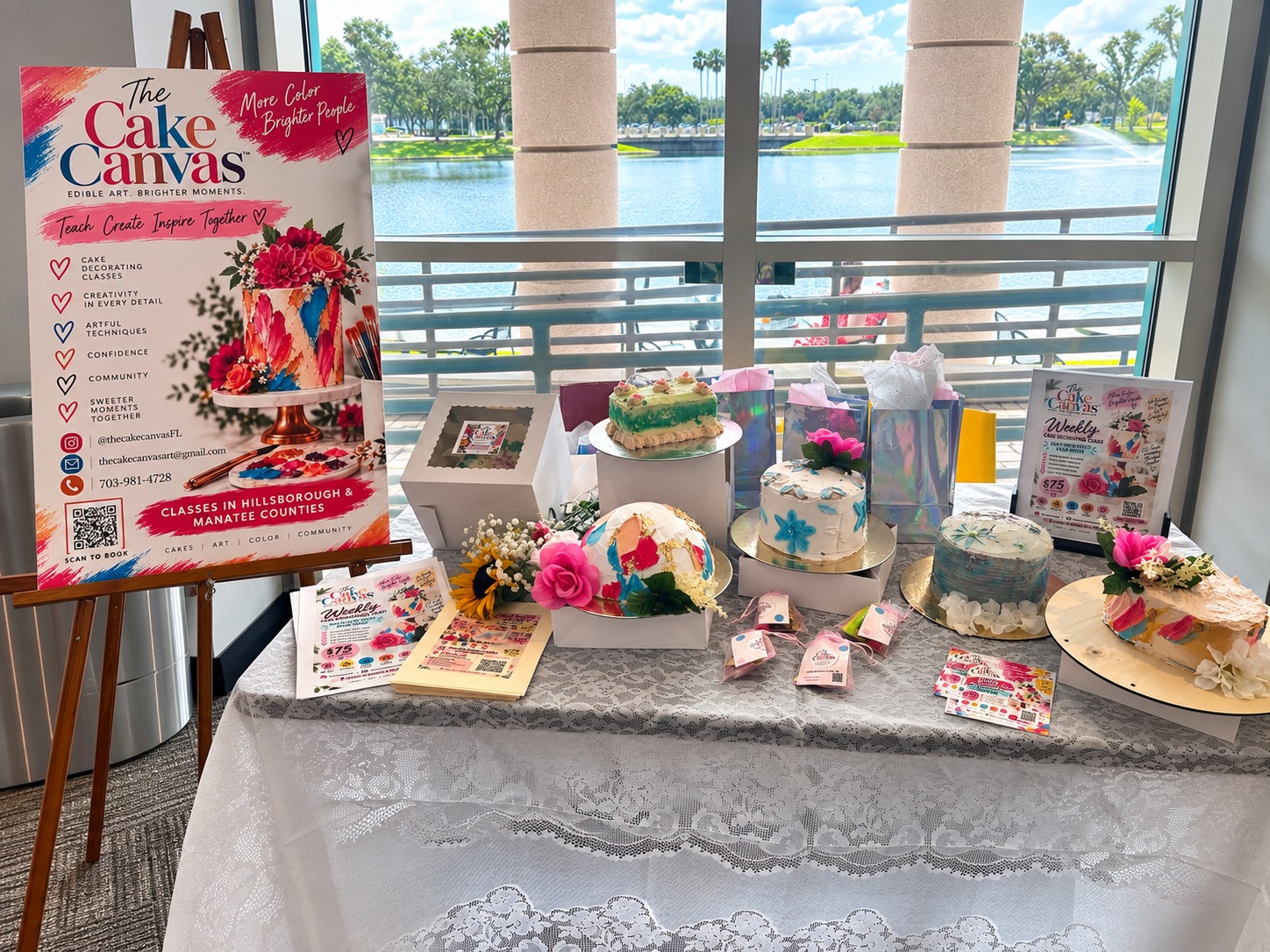 The Cake Canvas display at a local community event